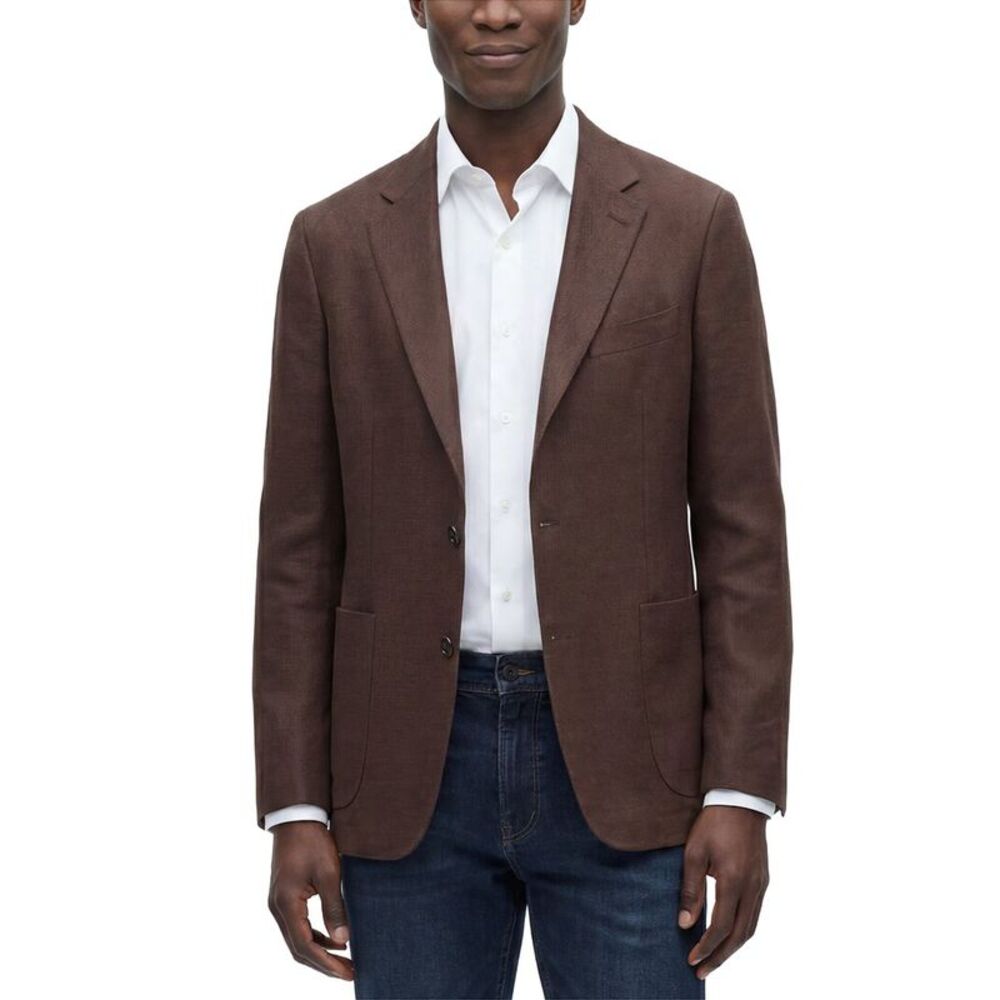 Todd Snyder Mens Basketweave Linen Sportscoat, Brown